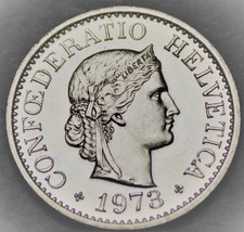 Switzerland 10 Rappen, 1973 Unc~Confoederatio Helvetica - £3.26 GBP