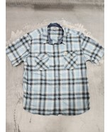 Carhartt Shirt Mens 2XL Short Sleeve Blue Plaid Button-Relaxed Fit  - $33.12 CAD