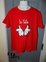 I'm Theirs Cartoon Mickey Mouse Hands Red SS T-Shirt Size XS Youth - $18.25