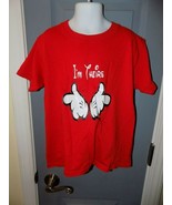 I&#39;m Theirs Cartoon Mickey Mouse Hands Red SS T-Shirt Size XS Youth - £14.62 GBP