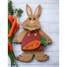 Easter Bunny Movable Refrigerator Magnet Vintage Farmer Rabbit Country Garden - £10.96 GBP