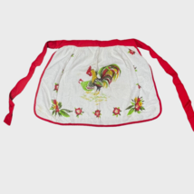 Vtg Handmade Rooster Half Apron Pockets Cottagecore Garden Farm Chore Chicken - £26.14 GBP