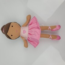 Carters Just One You Plush Pink Brown Ballerina Rattle Crinkle Doll Heart FLAWS - £23.84 GBP