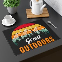 Retro Great Outdoors Sunset Mountain Range Placemat 1pc - £17.77 GBP