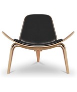 Arch Danish Smile Shell Chair Lt Wal. Veneer Black/White Genuine or Faux... - $369.00+