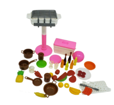 Vintage Mattel Barbie Doll Cooking Bbq Barbeque Grill Accessories Food Drinks - £29.27 GBP