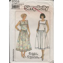 Simplicity 808 Sailor Middy Collar Sleeveless Dress 1980s Misses Size 6-12 Uncut - £11.71 GBP