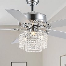 Crossio 52 Inch Crystal Ceiling Fan With Light, Fine Line Crystal-Ceiling Fan - £191.27 GBP