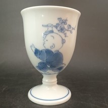 Samurai Mikawachi Karako Hirado Broth Cups Blue and White With Children ... - $68.31
