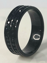 Round Rhinestone Unisex Black Wedding Band Ring sz 13 - £5.34 GBP