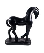 Vtg MCM Grecian Trojan Horse Statue Figurine Primitive Dark Brown - $52.14 CAD