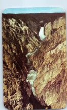 Grand Canyon of the Yellowstone Great Falls in Distance Wyoming Postcard - £5.53 GBP
