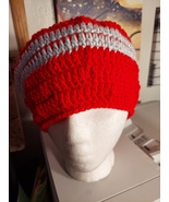 Sparkling Hearts, hand crocheted beanie, 9 inches deep, 10 1/2 inches wide - $20.00