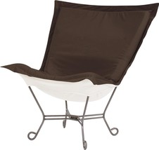 Pouf Chair HOWARD ELLIOTT Chocolate Brown Seascape Sunbrella Acrylic Out - $1,189.00