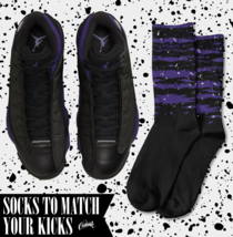 STREAK Socks for J1 13 Court Purple Varsity Low Mid High Dunk Vandal Shirt 1 - £16.50 GBP