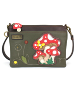 MUSHROOMS MINI CROSSBODY PURSE HANDBAG CHALA OLIVE WITH ZIPPER CHARM - £33.84 GBP