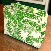 Vintage Fern Leaves Green Melamine Napkin Holder or Desk Letter Holder Boho - £11.58 GBP