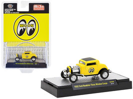 1932 Ford Roadster Three Window Coupe Yellow with Black Top &quot;Mooneyes&quot; Limited E - £20.58 GBP