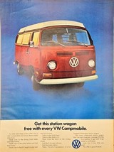VOLKSWAGEN STATION WAGON CAMPMOBILE-Red--1971 Vintage Print Ad - $10.03