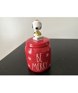 New Rae Dunn X Peanuts Christmas Be Merry with Snoopy Canister - $39.95