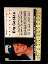 1961 Post Cereal #17 Jim Coates Vg Yankees *X00448 - £3.12 GBP