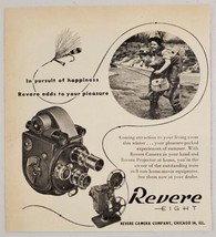 1946 Print Ad Revere Eight Movie Cameras Fly Fishing Couple Chicago,Illi... - $9.88