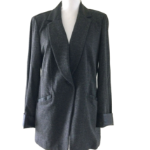 Susan Graver Women&#39;s Blazer Jacket Size 10 Faux Leather Contrasting Trim... - £20.93 GBP
