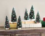 Set of 6 Bottlebrush Trees with Ornaments by Valerie in Green - $193.99