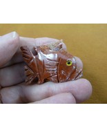 Y-FIS-TR-30) little TROPICAL red white FISH gemstone SOAPSTONE figurine ... - €7,32 EUR