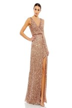 Mac Duggal 5539 Sequin Ornate Wrap Evening Dress Sz 12 Copper $398 - $255.42
