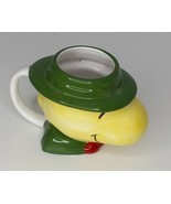 Vintage Woodstock Head Mug Peanuts Green Boy Scout Wearing  Hat 3D Appla... - £7.82 GBP