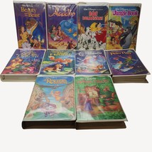 Vintage Walt Disney Black Diamond Classic Set 10 VHS Tapes Clamshell Cas... - £39.86 GBP