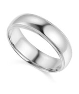 Genuine Solid 14k White Gold 6mm Comfort-fit Milgrain Wedding Band Size ... - $7,816.88 MXN+