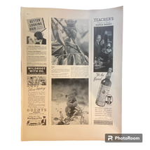 Teachers Highland Cream Scotch Print Ad Quaker State 1938 Frame Ready - $8.87