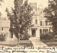Newton Massachusetts Postcard Vintage Mount Ida School Antique 1908 - $10.00