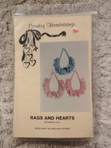 Country Heartstrings Rags And Hearts Wreath Craft Pattern W Wooden Heart RH-1  - £7.00 GBP