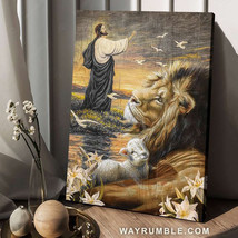 God Cross Jesus Christ Lion And Lamb Poster Decor 1 - £12.78 GBP