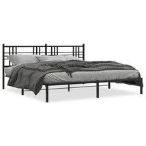 Bed Frame Black Powder-Coated Steel Double Bed Frame - $4,731.13 MXN