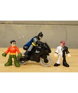 Imaginext Superfriends DC Comics Batman Robin Motorcycle & Two Face Toy Figures - $9.89