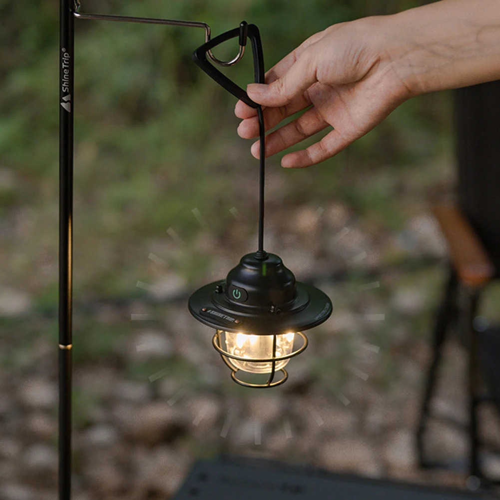 1200mAh Camping Light Retro Hanging Tent Lamp Portable Stepless Dimming Desk - £15.16 GBP