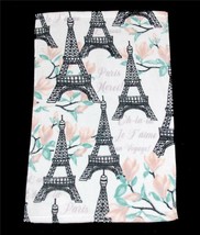 Paris L&#39;Amour Oh-La-La Eiffel Towers Bon Voyage Flowers Velour HAND Towe... - £11.98 GBP