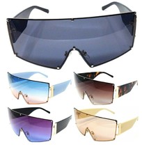 OVERSIZED SQUARE ONE PIECE SHIELD LENS WRAP AROUND SUNGLASSES OUTDOOR RE... - $148.02 MXN