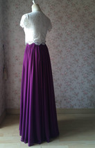 Plum Long Chiffon Maxi Skirt Outfit Womens Custom Plus Size Chiffon Skirt image 6