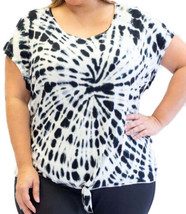 Nanette Lepore Womens Plus Size Tie Dyed T-Shirt Size 3X Color Black - £23.55 GBP