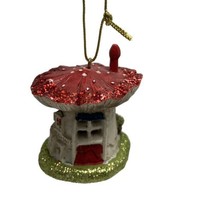 Kurt Adler Christmas Ornament  Red Mushroom House Hang Painted Resin 2 inch Tags - £7.84 GBP