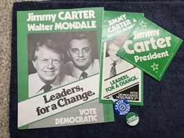 Jimmy Carter for President Bumper Sticker 1976 Presidential Campaign + B... - $24.73