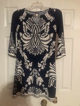 Haani Womens Bold Multicolored Knee Length 3/4 Sleeve Dress Size Small - $14.84