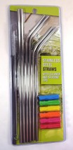 Stainless Steel Straws With Cleaner Brush And Silicone Tips, Reusable (6... - £13.42 GBP