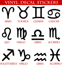 Zodiac Symbols Vinyl Decal Sticker Car Window Aquarius Pisces Aries Taurus Leo - £2.56 GBP+