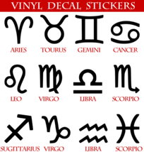 Zodiac Symbols Vinyl Decal Sticker Car Window Aquarius Pisces Aries Taur... - $60.76 MXN+